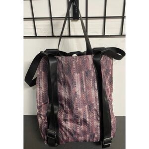 Fabletics Bucket Backpack Pink Purple Black Trim Arrow Pattern 15x14x5